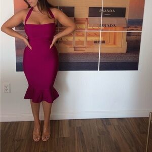 12th love Peplum magenta dress